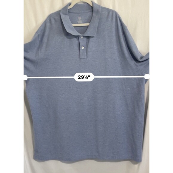HB Harbor Bay Polo Short Sleeve Collared Button Neck Blue Gray Men’s Size 5XL - Picture 5 of 6